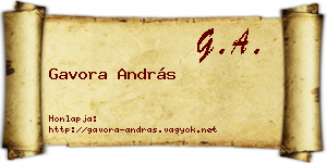 Gavora András névjegykártya